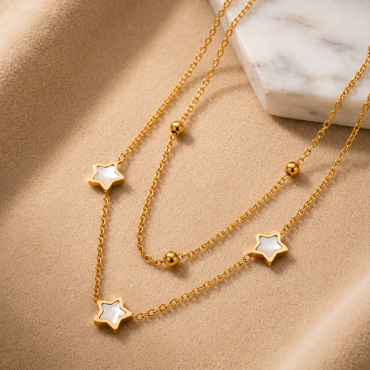 Celestia Double Star Layered Necklace