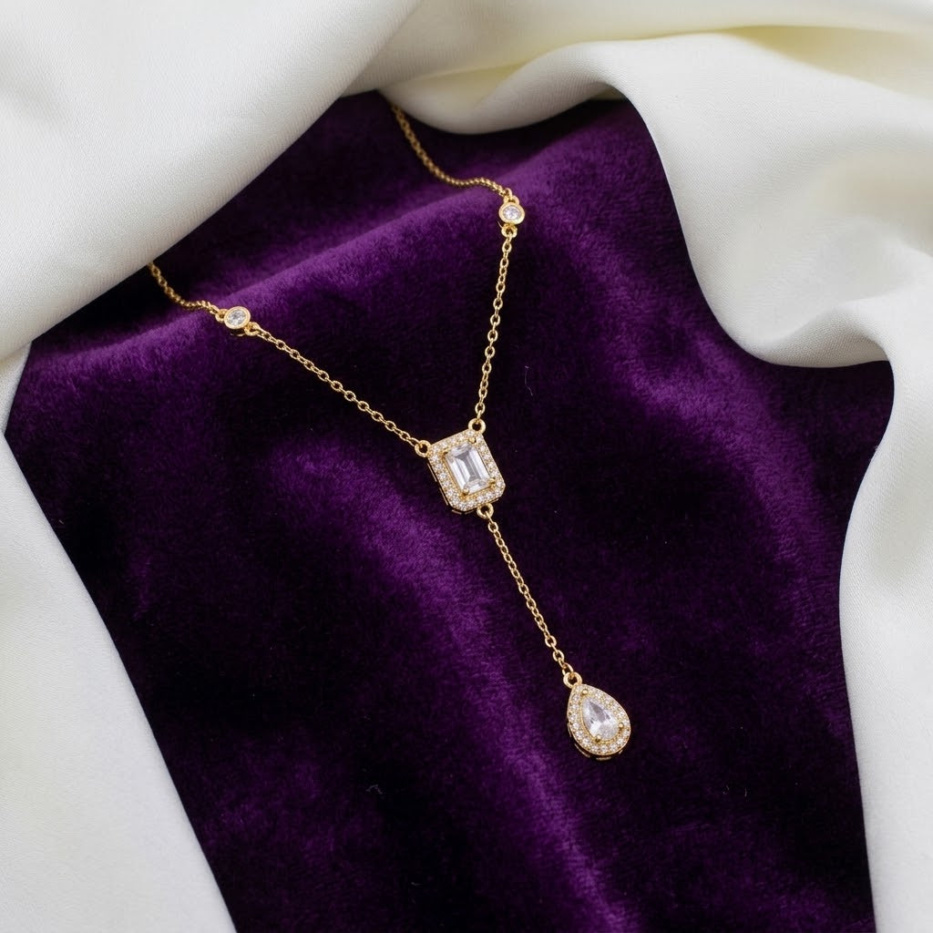 Cascade Crystal Y-Necklace
