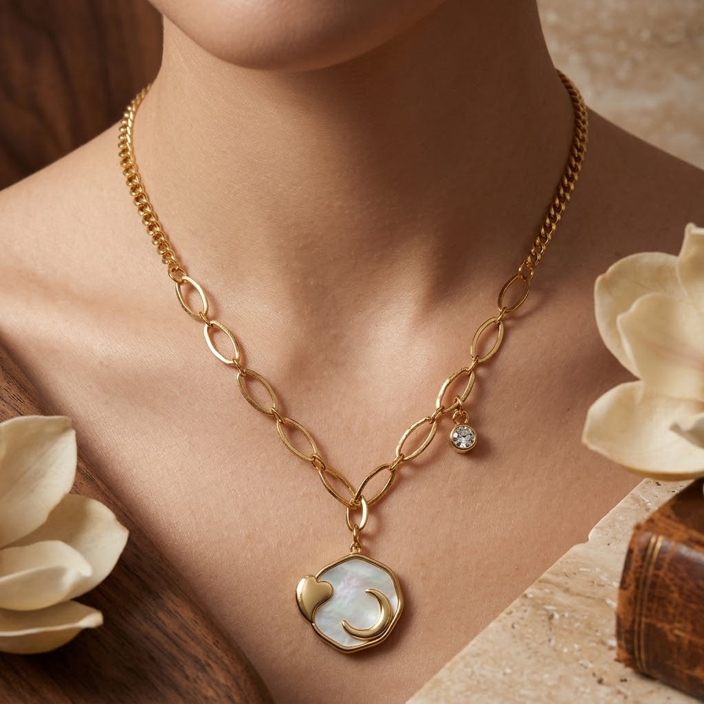Celestial Heart Gold Bangle