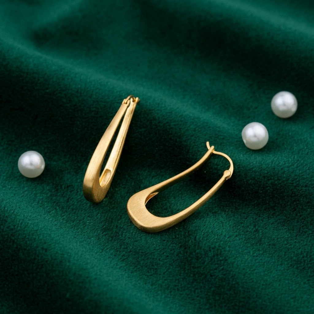Sculpted Teardrop Hoops