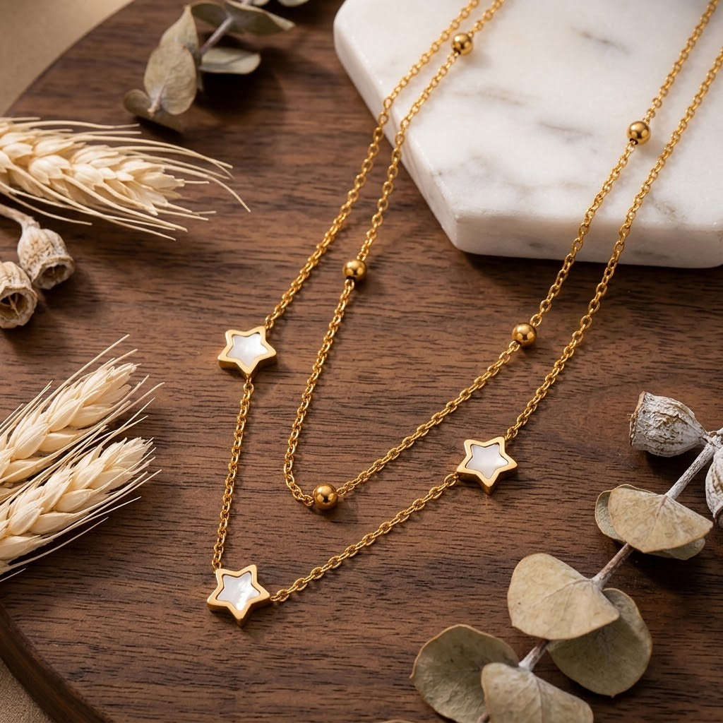 Celestia Double Star Layered Necklace