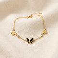 Noir Butterfly & Disc Bracelet
