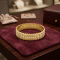 Aura Layered Dot Gold Bangle