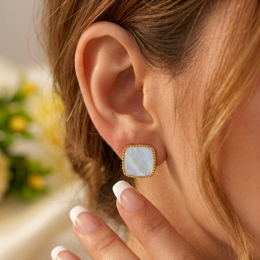 Pearl Halo Studs