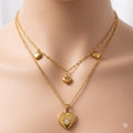 Layered Star Heart Necklace Set