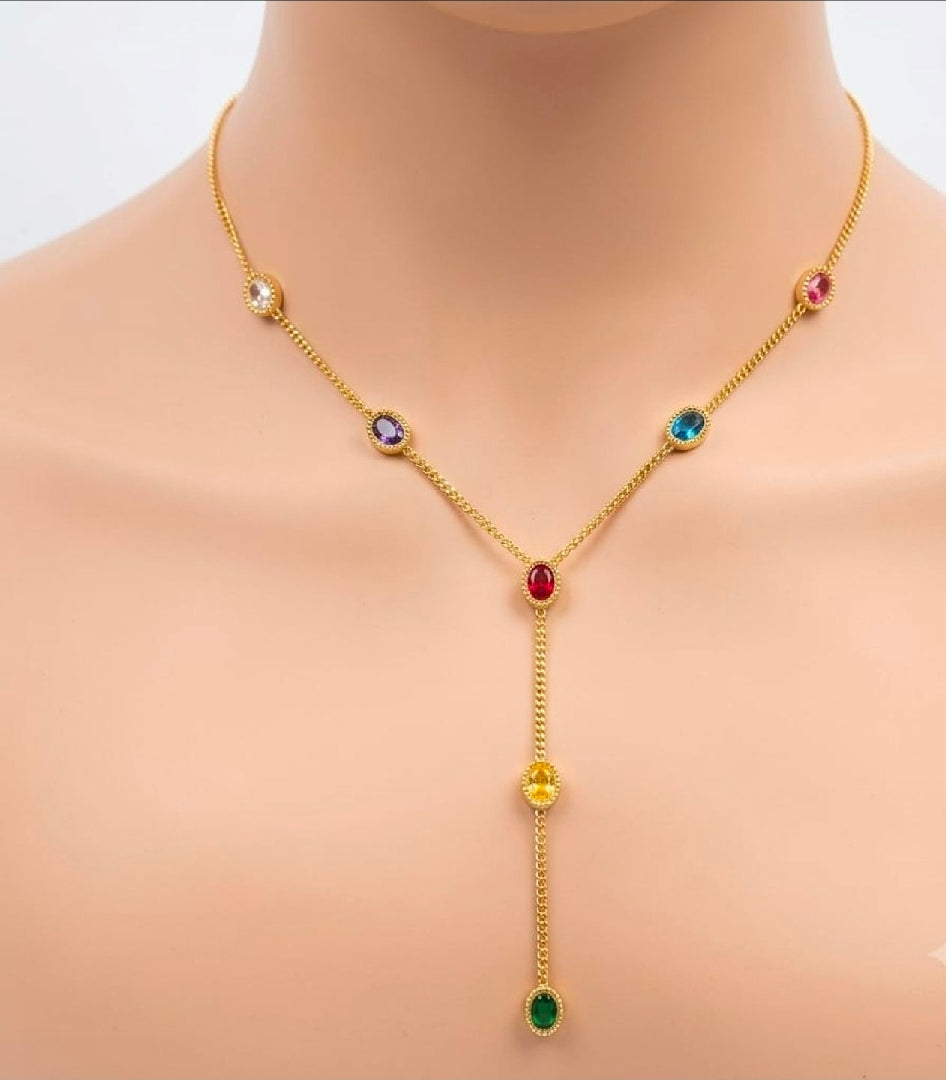 Emerald Stone Drop Necklace