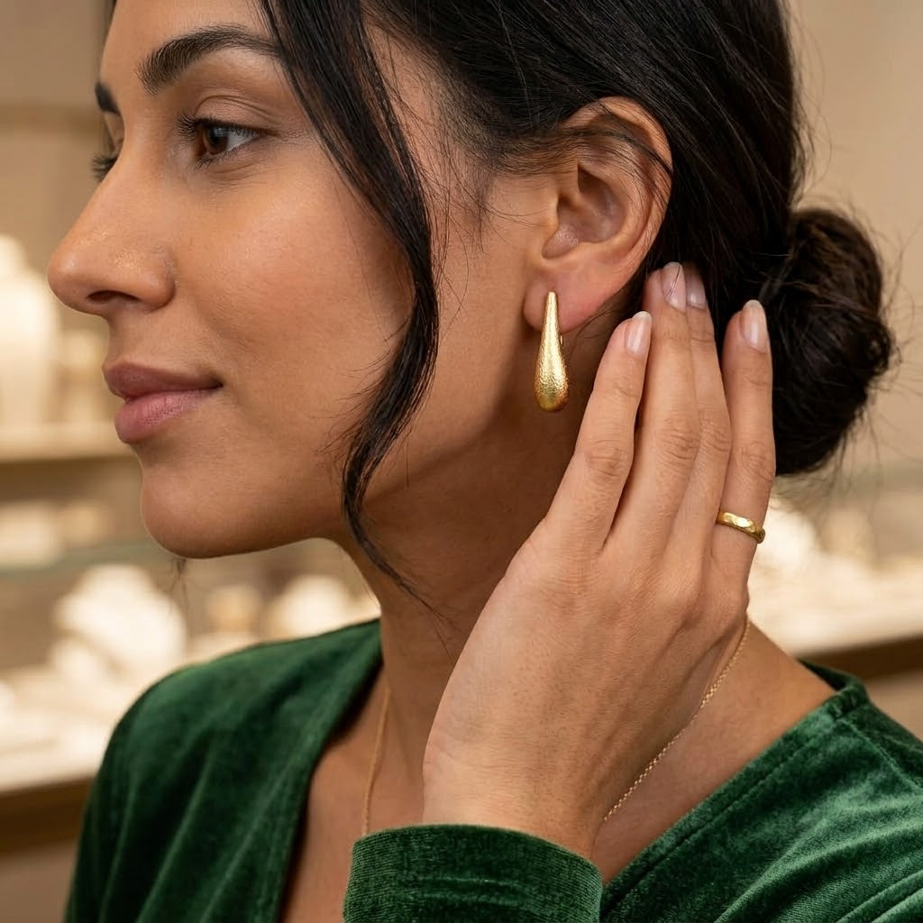 Molten Gold Drop Studs