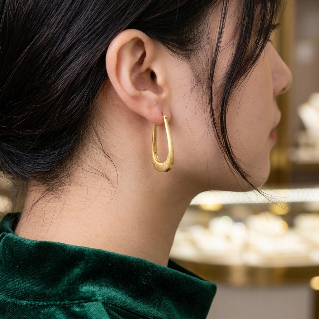 Sculpted Teardrop Hoops