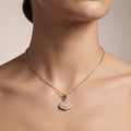 Rose Gold Seashell Baguette Pendant Necklace