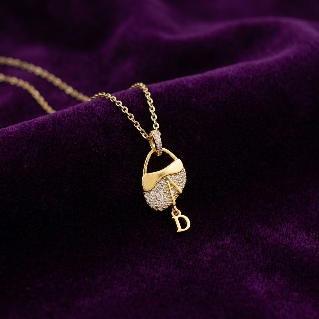 Pave Charm Pendant Necklace