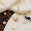 Pearl Bow Heart Necklace