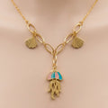 Golden Jellyfish & Seashell Necklace